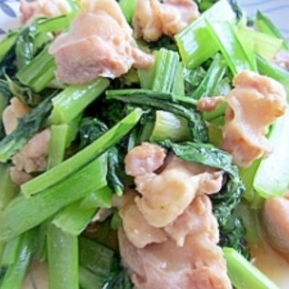 小松菜と鶏なんこつの炒め物